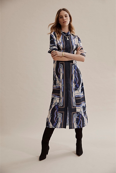 Scarf Print Shirt Dress Factory Sale, UP TO 64% OFF | www 