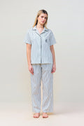 Lisa Stripe Long Pant Pj Set - Ecru - image 1