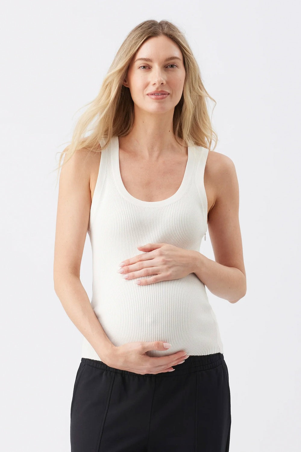Monique Knit Nursing Tank - White - image 1