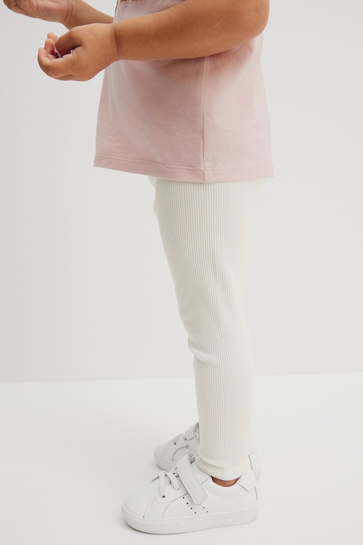 Organically Grown Cotton Blend Solid Rib Legging