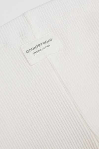 Organically Grown Cotton Blend Solid Rib Legging