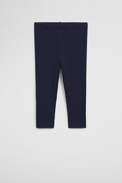 Organically Grown Cotton Blend Solid Rib Legging