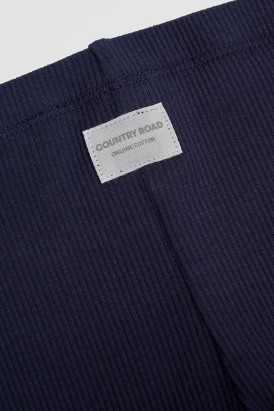 Organically Grown Cotton Blend Solid Rib Legging