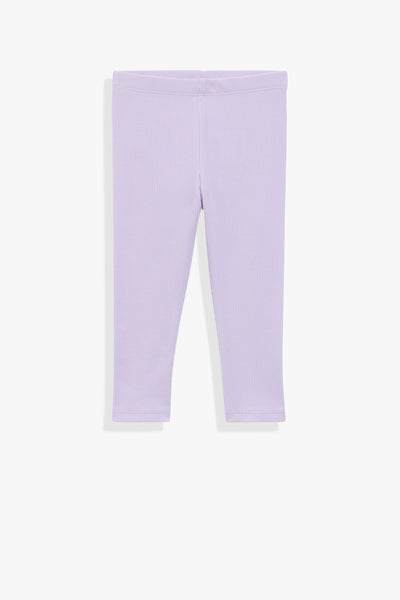 Organically Grown Cotton Blend Solid Rib Legging