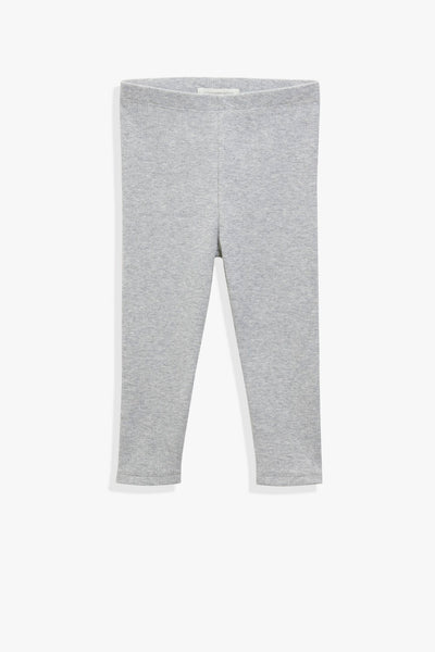Organically Grown Cotton Blend Solid Rib Legging