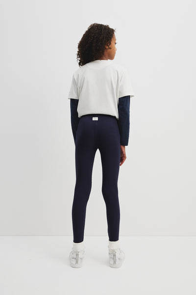Organically Grown Cotton Blend Solid Rib Legging