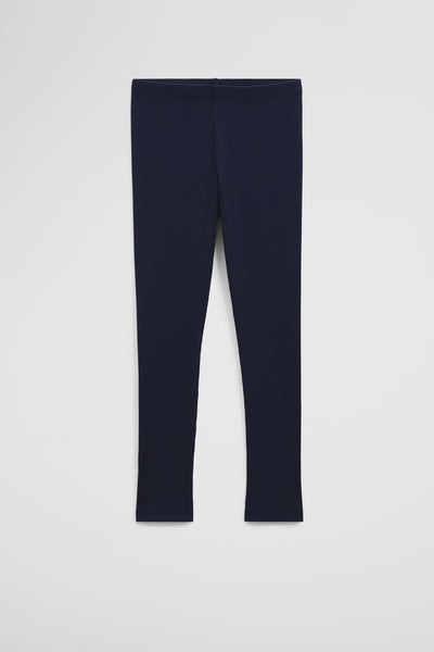 Organically Grown Cotton Blend Solid Rib Legging