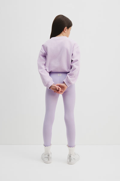 Organically Grown Cotton Blend Solid Rib Legging