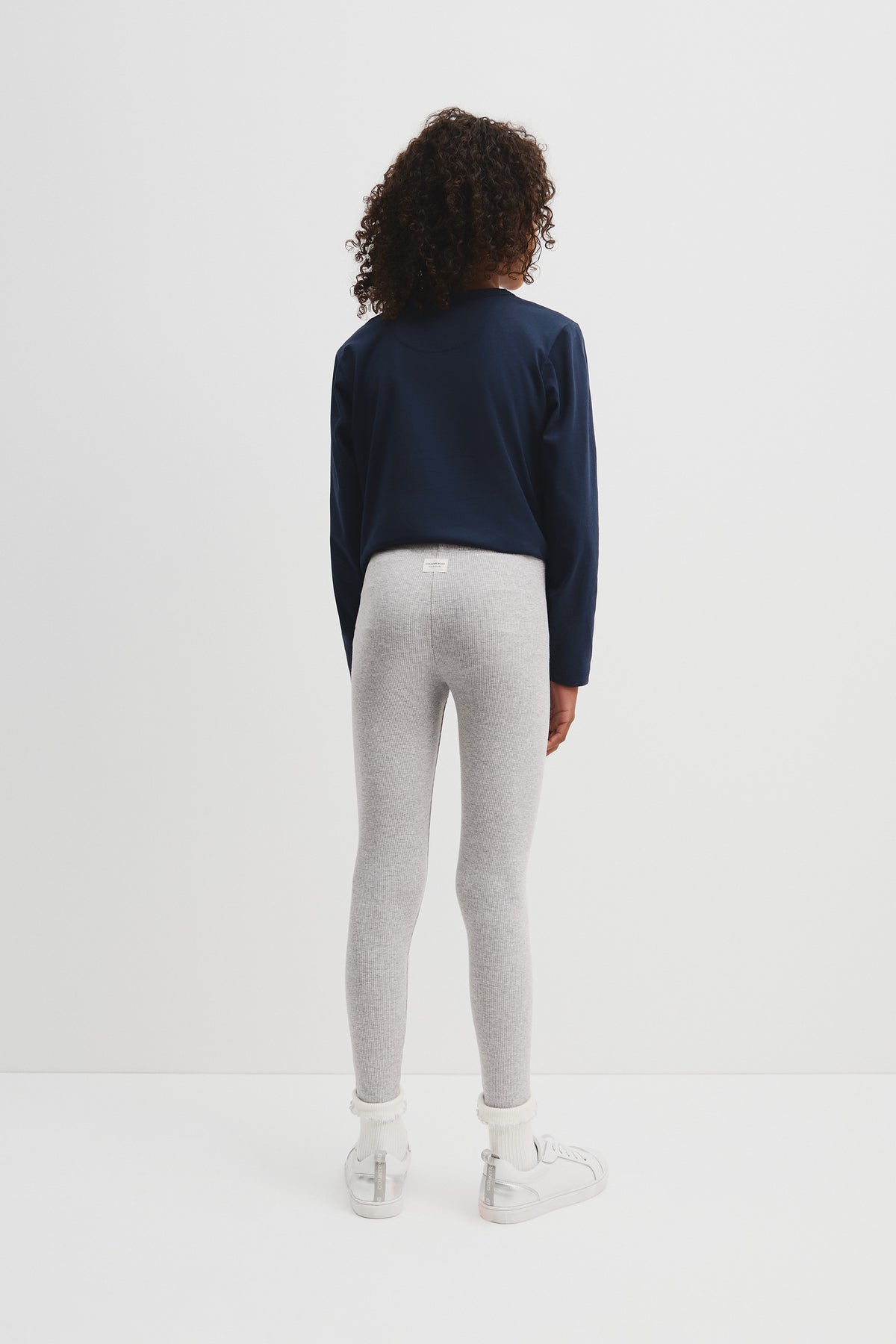 Organically Grown Cotton Blend Solid Rib Legging