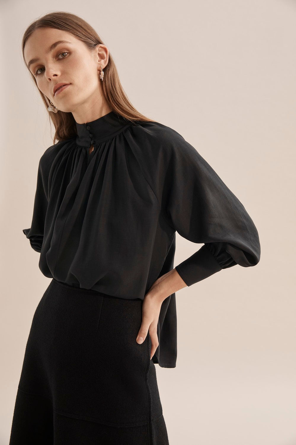 Gathered Neck Blouse