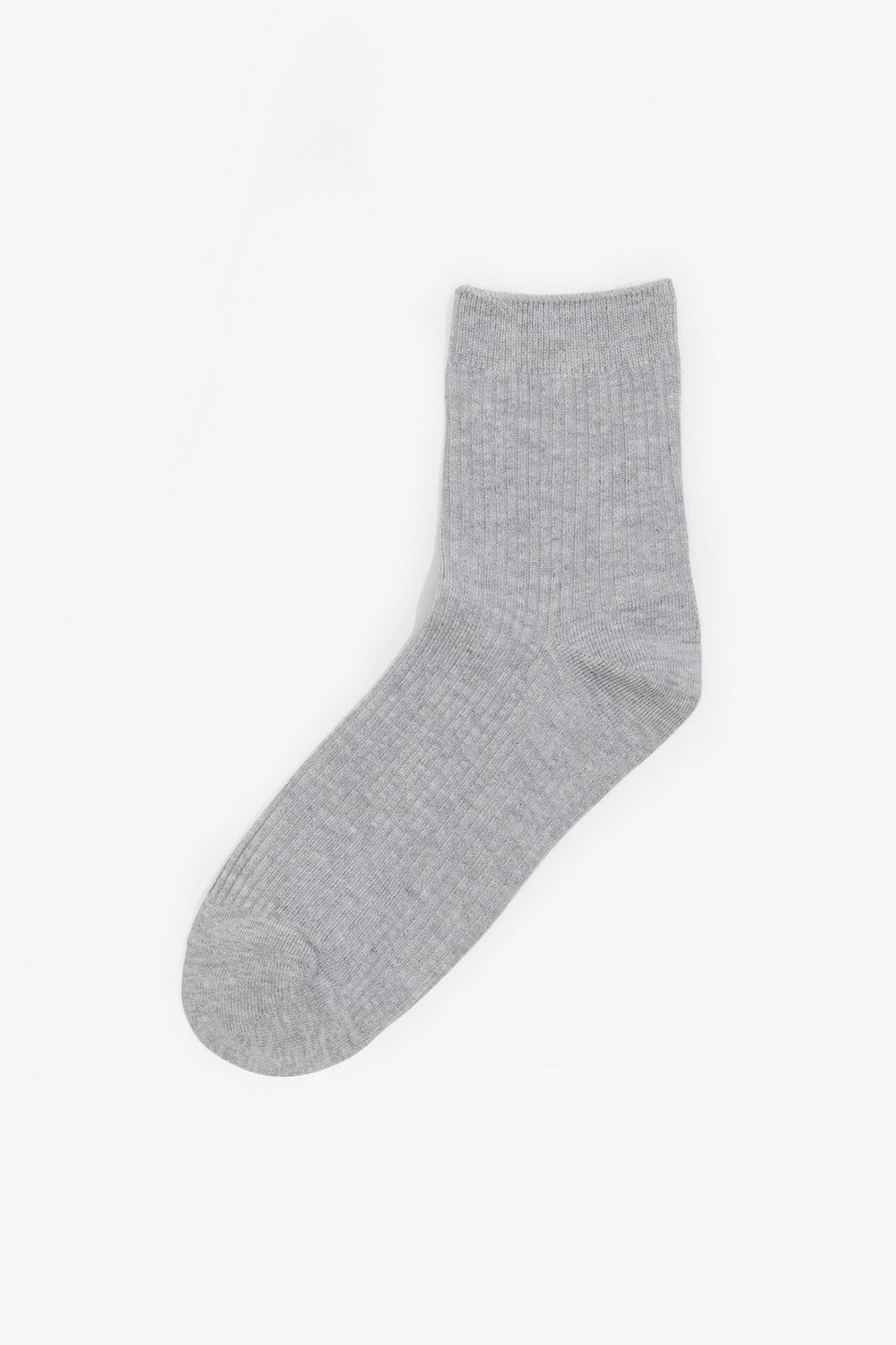 Cotton Ribbed Quarter Crew Sock