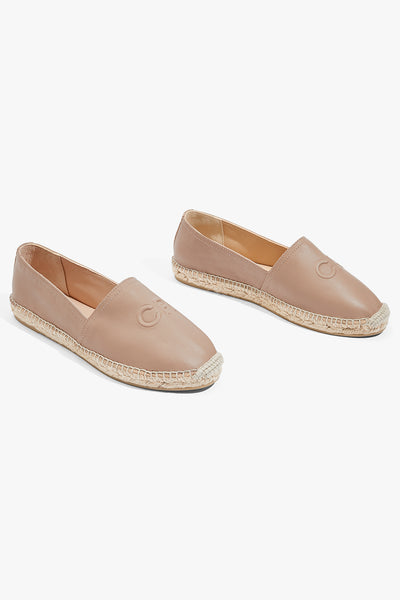 Cr Logo Leather Espadrille