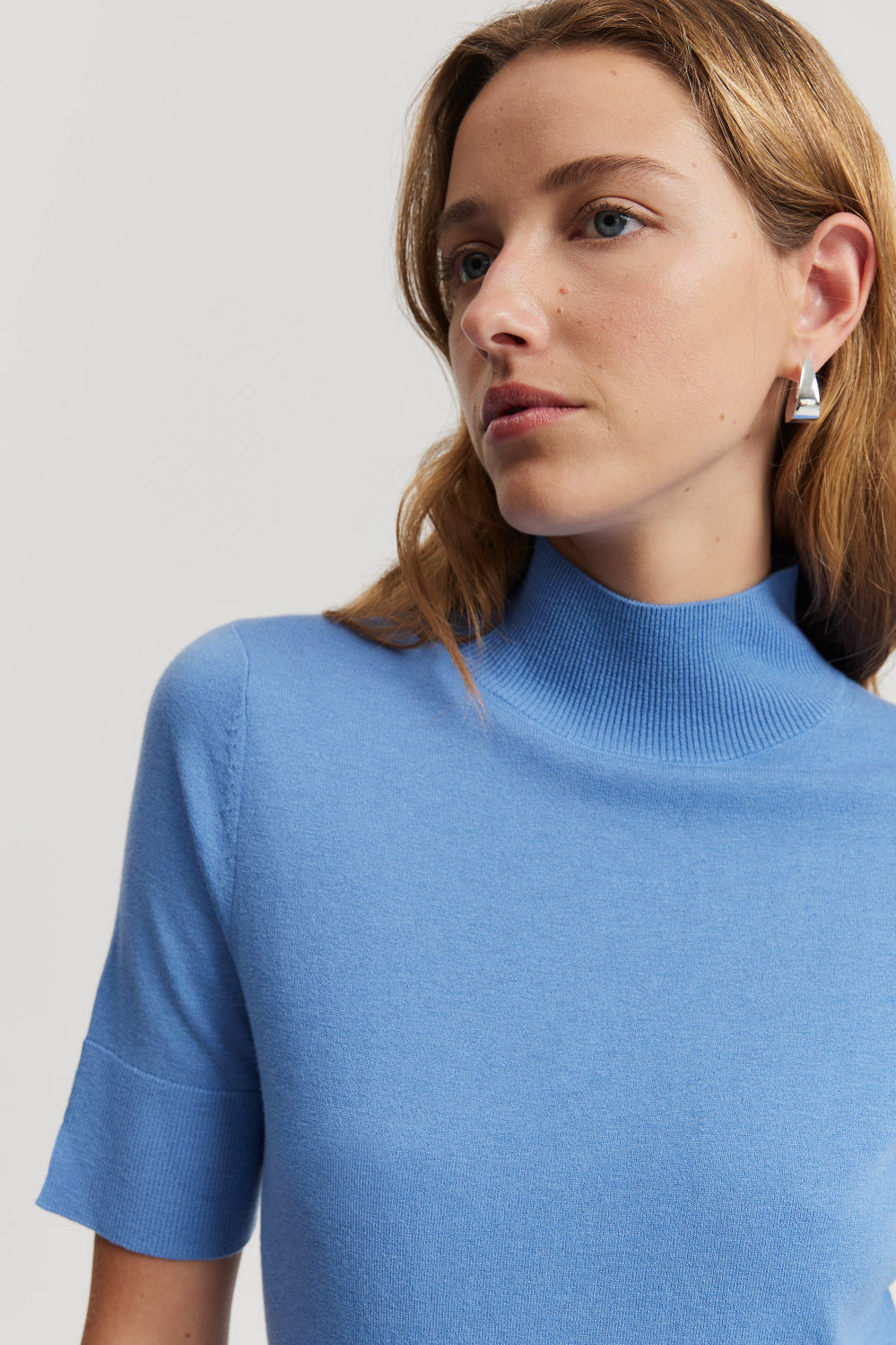 Merino Wool Silk Short Sleeve Knit