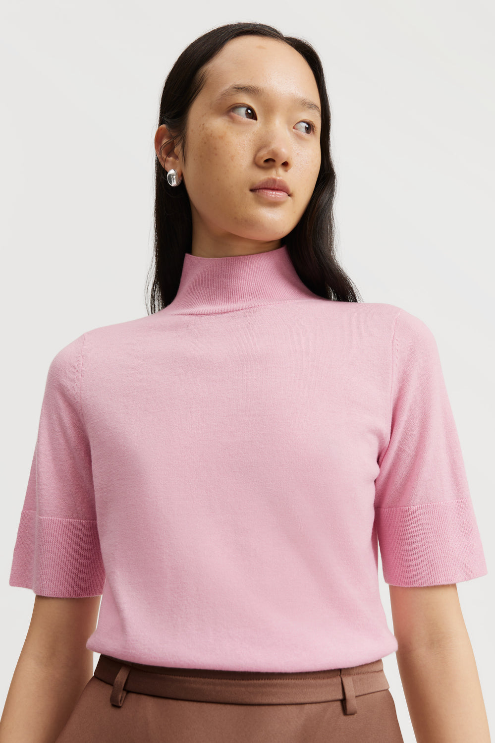 Merino Wool Silk Short Sleeve Knit
