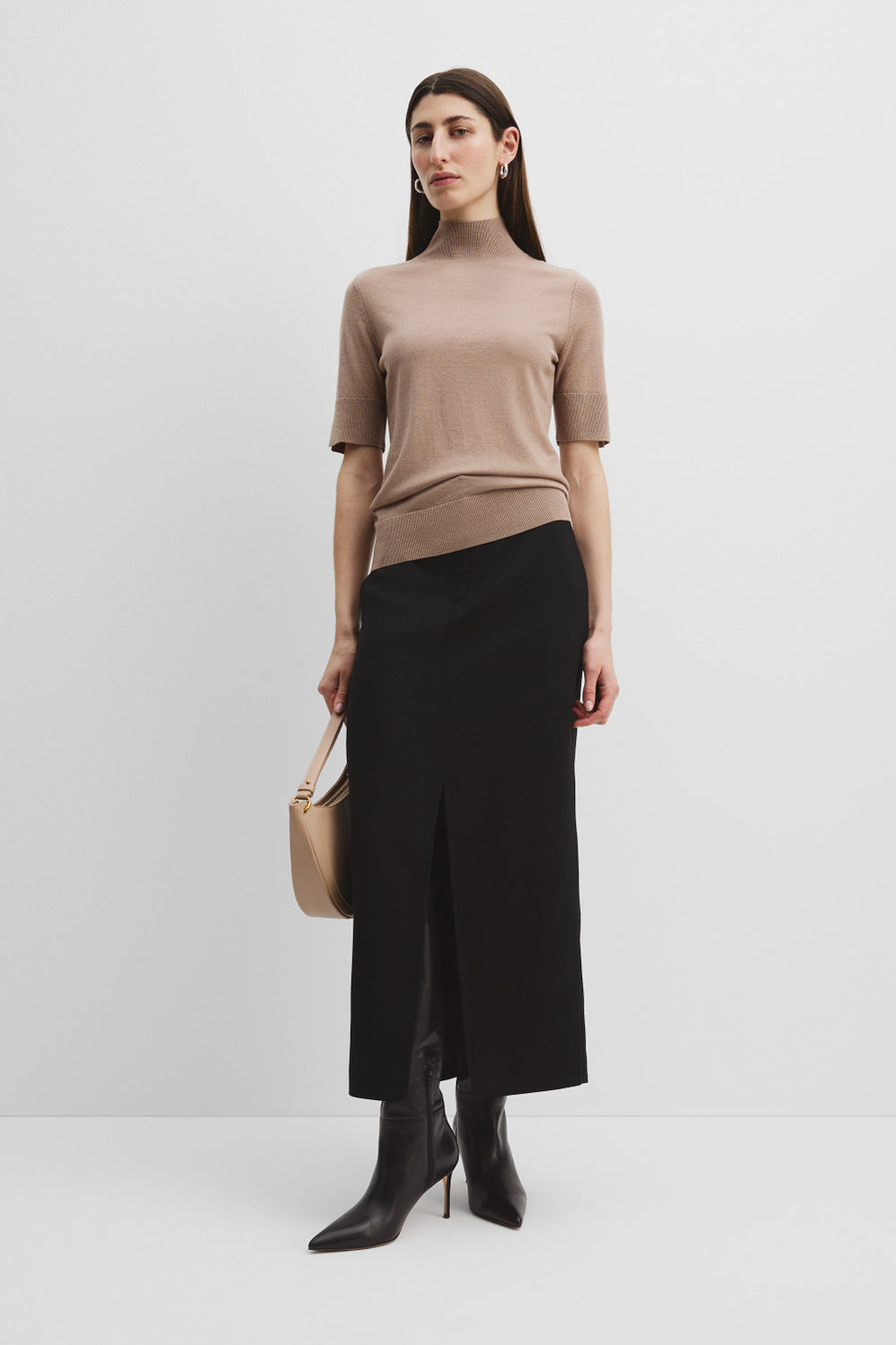Merino Wool Silk Short Sleeve Knit