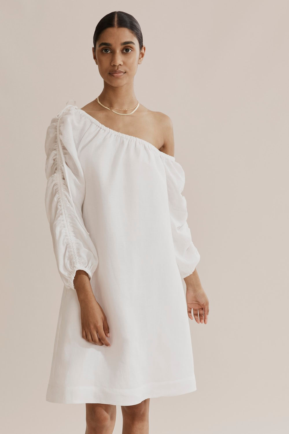 Ruched Sleeve Dress
