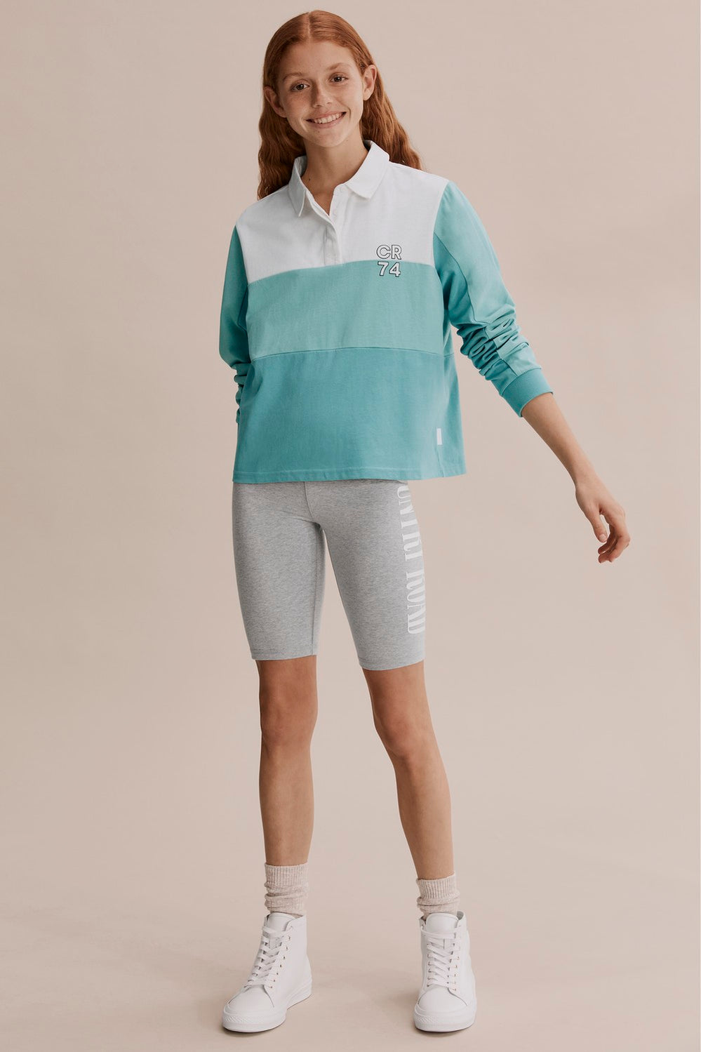 Teen Cotton Logo Splice Rugby