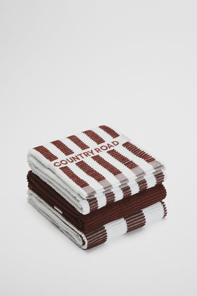 Cr Stripe Australian Cotton Tea Towel Pack Of 3