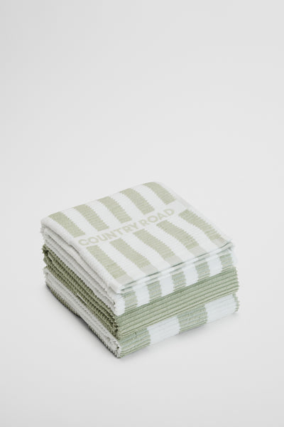 Cr Stripe Australian Cotton Tea Towel Pack Of 3