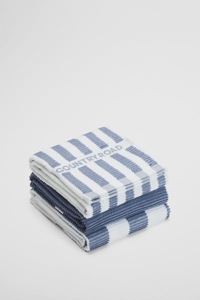 Cr Stripe Australian Cotton Tea Towel Pack Of 3
