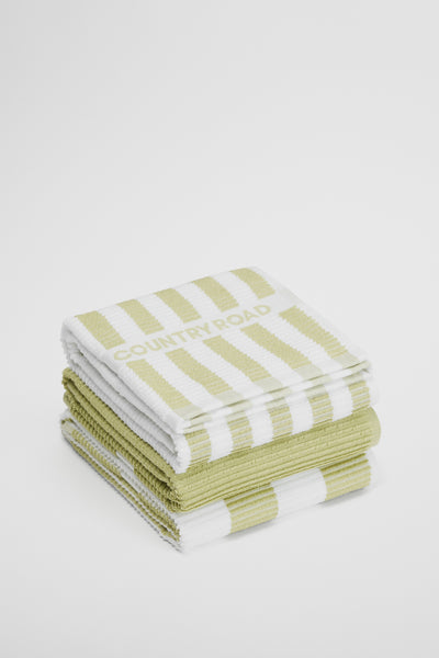 Cr Stripe Australian Cotton Tea Towel Pack Of 3