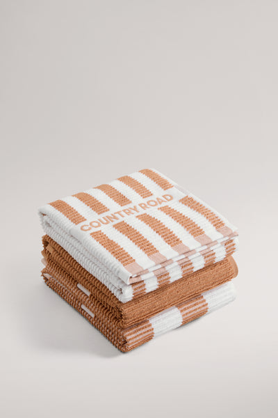 Cr Stripe Australian Cotton Tea Towel Pack Of 3