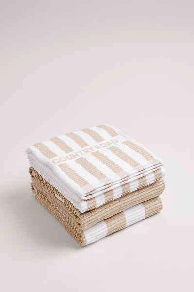 Cr Stripe Australian Cotton Tea Towel Pack Of 3
