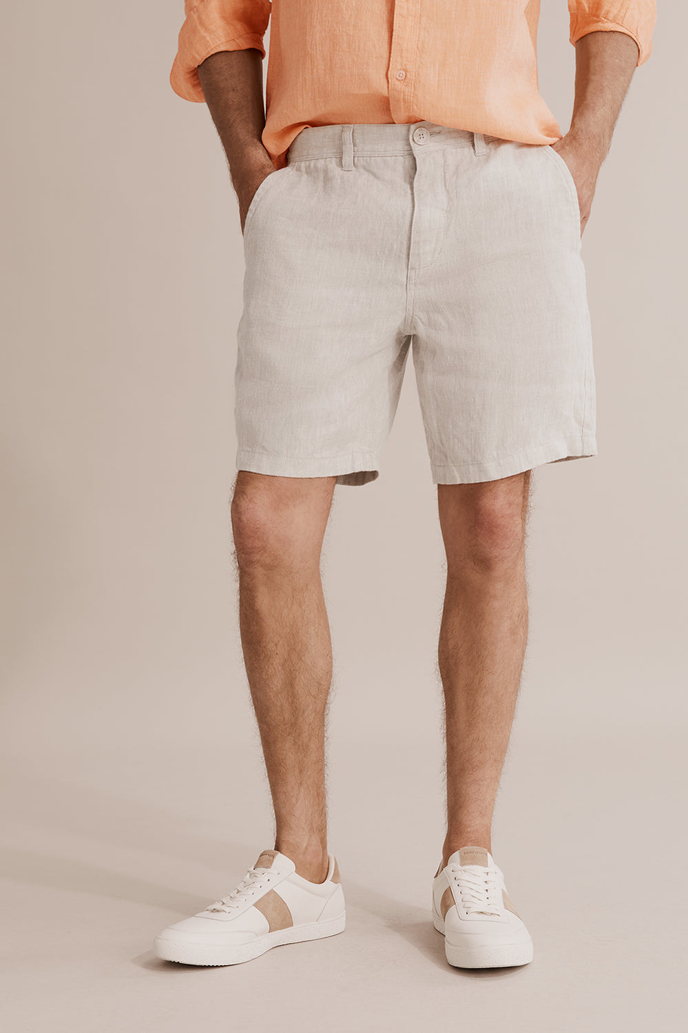 Linen Button Front Short