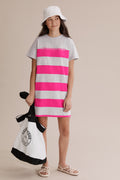 Teen Cotton Block Stripe T-Shirt Dress