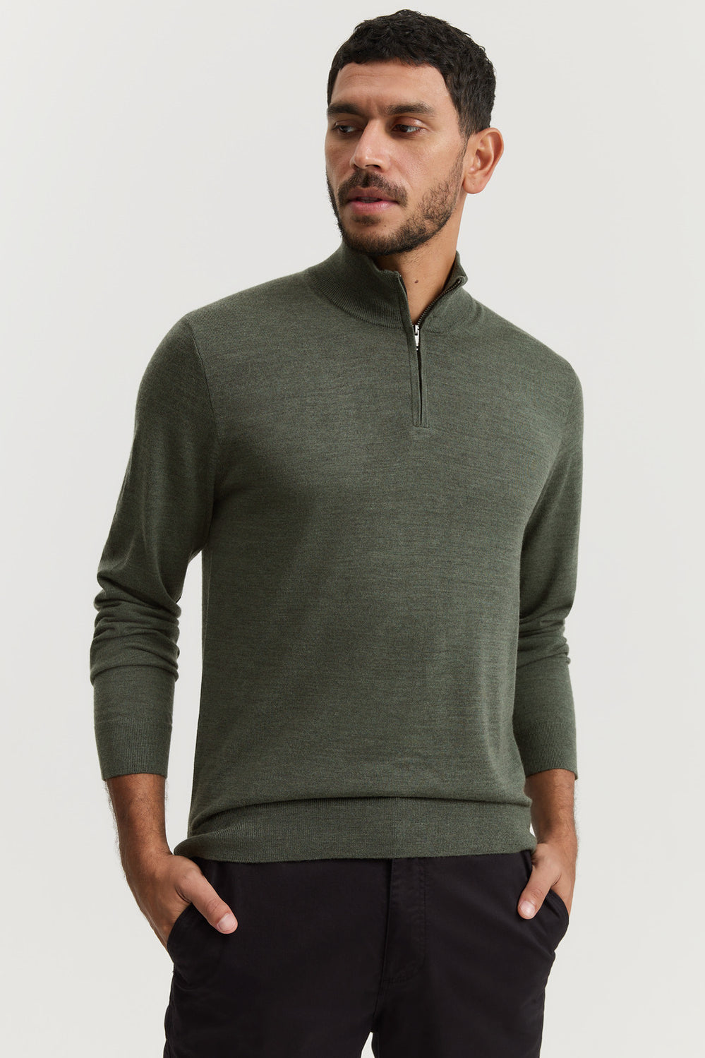 Merino Half Zip Knit