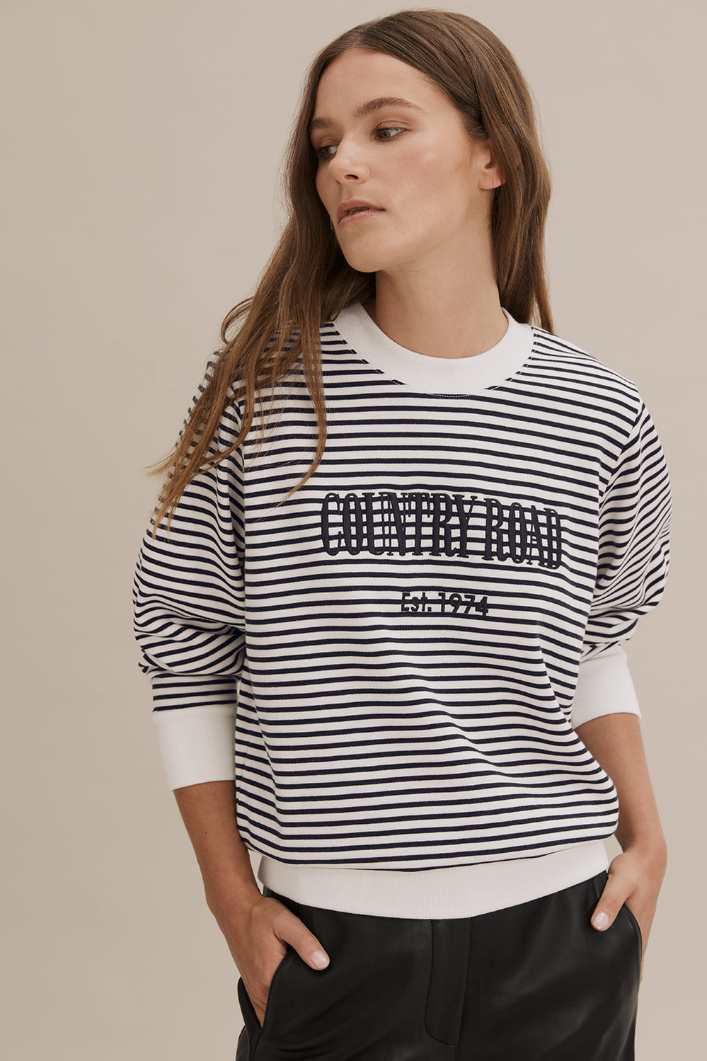 Cotton Stripe Heritage Sweat