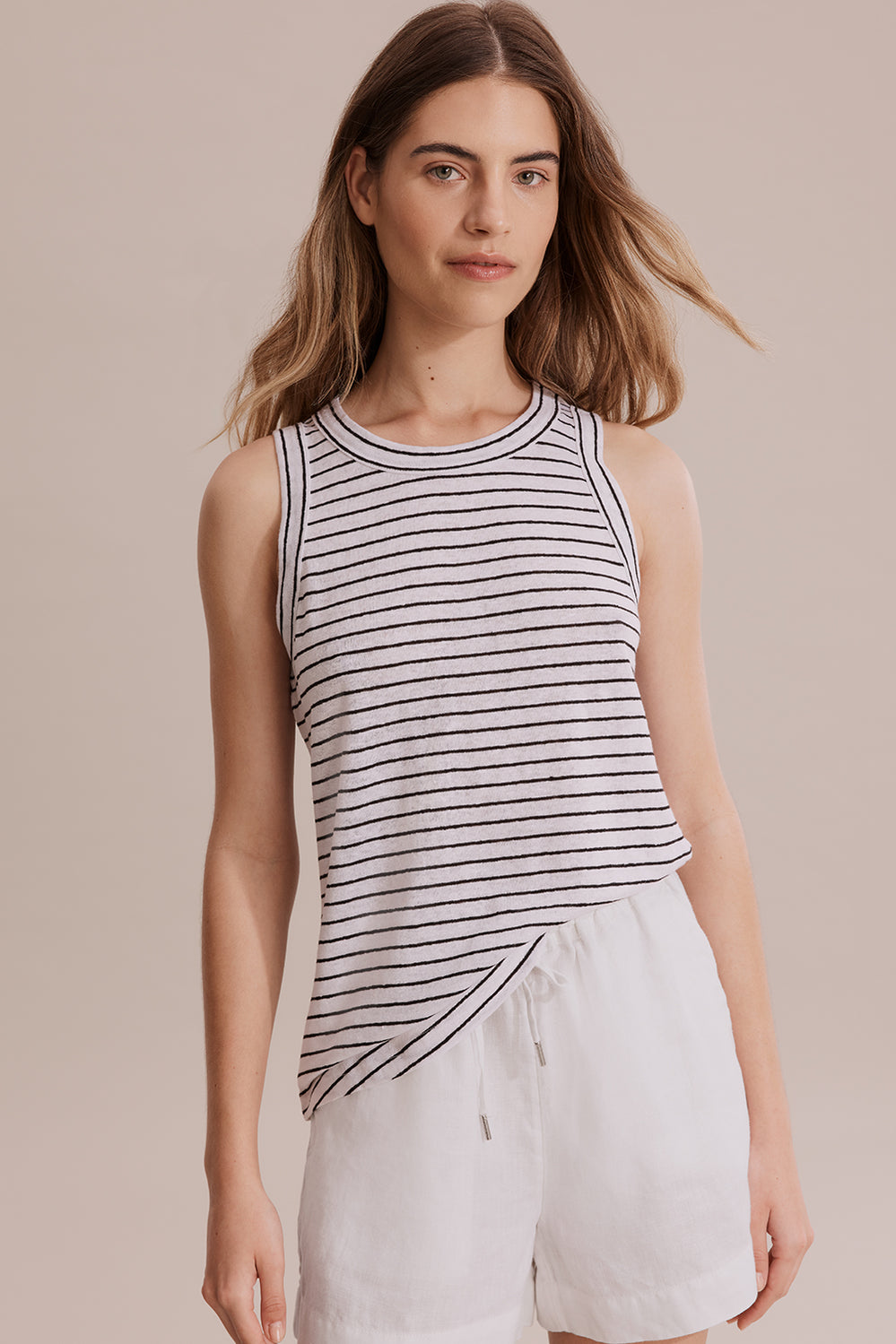 Stripe Linen Jersey Tank