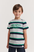 Cotton Stripe Logo T-Shirt