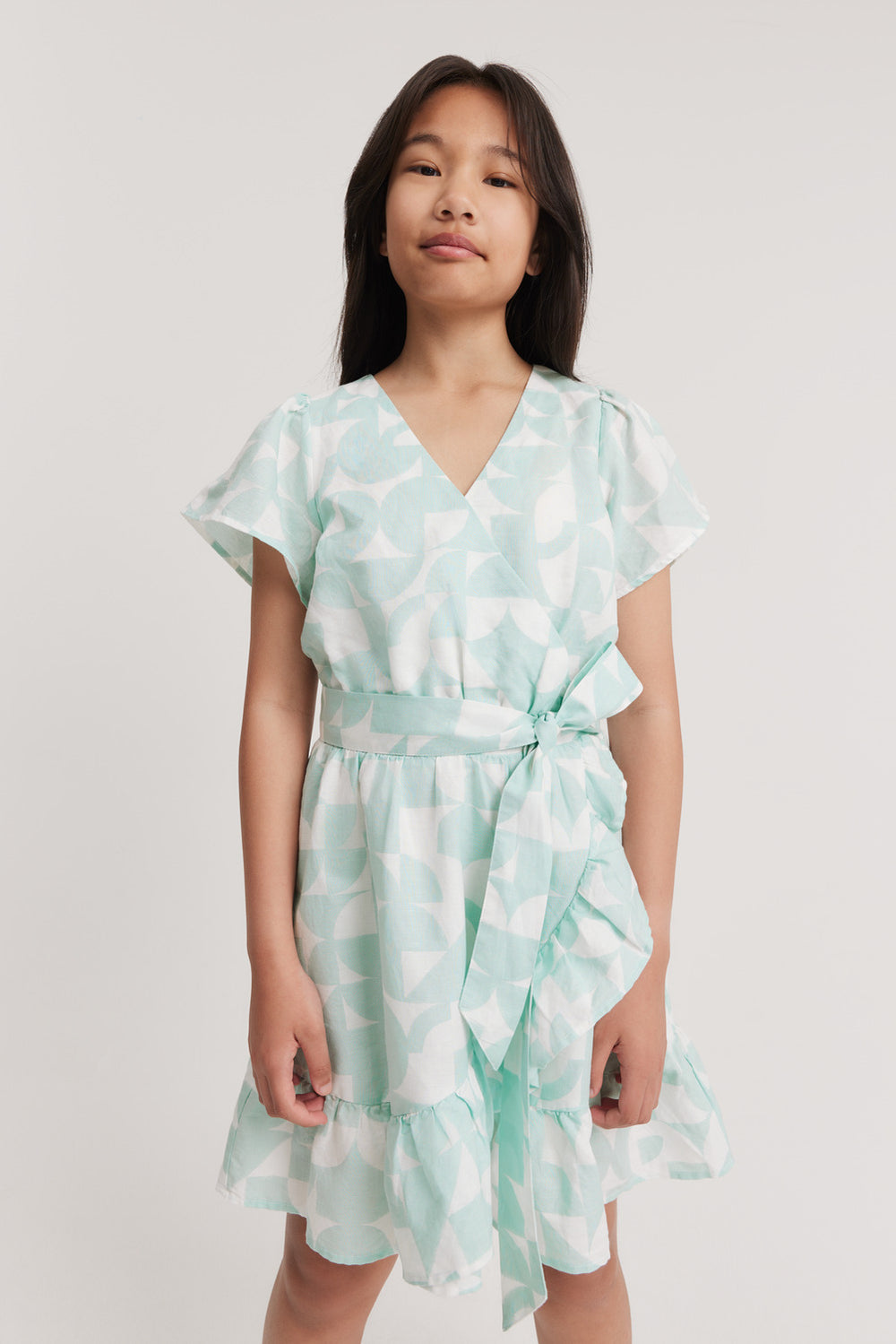 Teen Geometric Wrap Dress