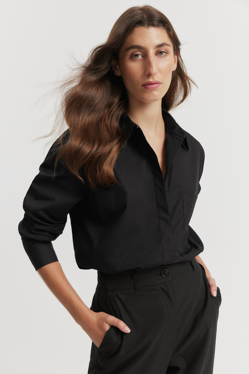 Cotton Poplin Relaxed Shirt