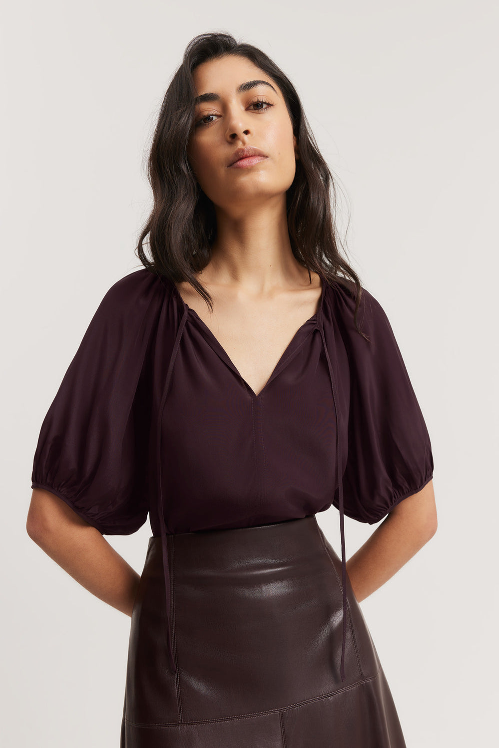 Gathered Short Sleeve Popover