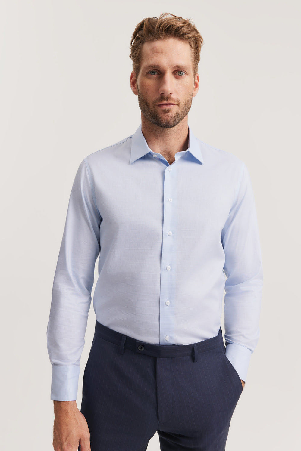 Tailored Fit Super Fine Cotton Prince Of Wales Shirt
