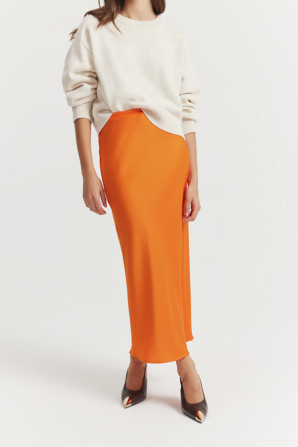 Satin Midi Skirt