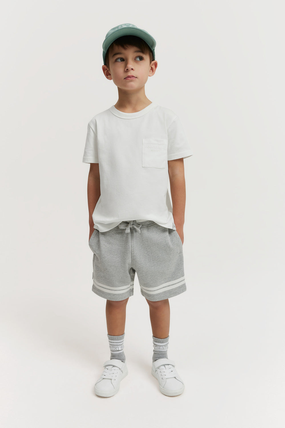 Cotton Stripe Sweat Short