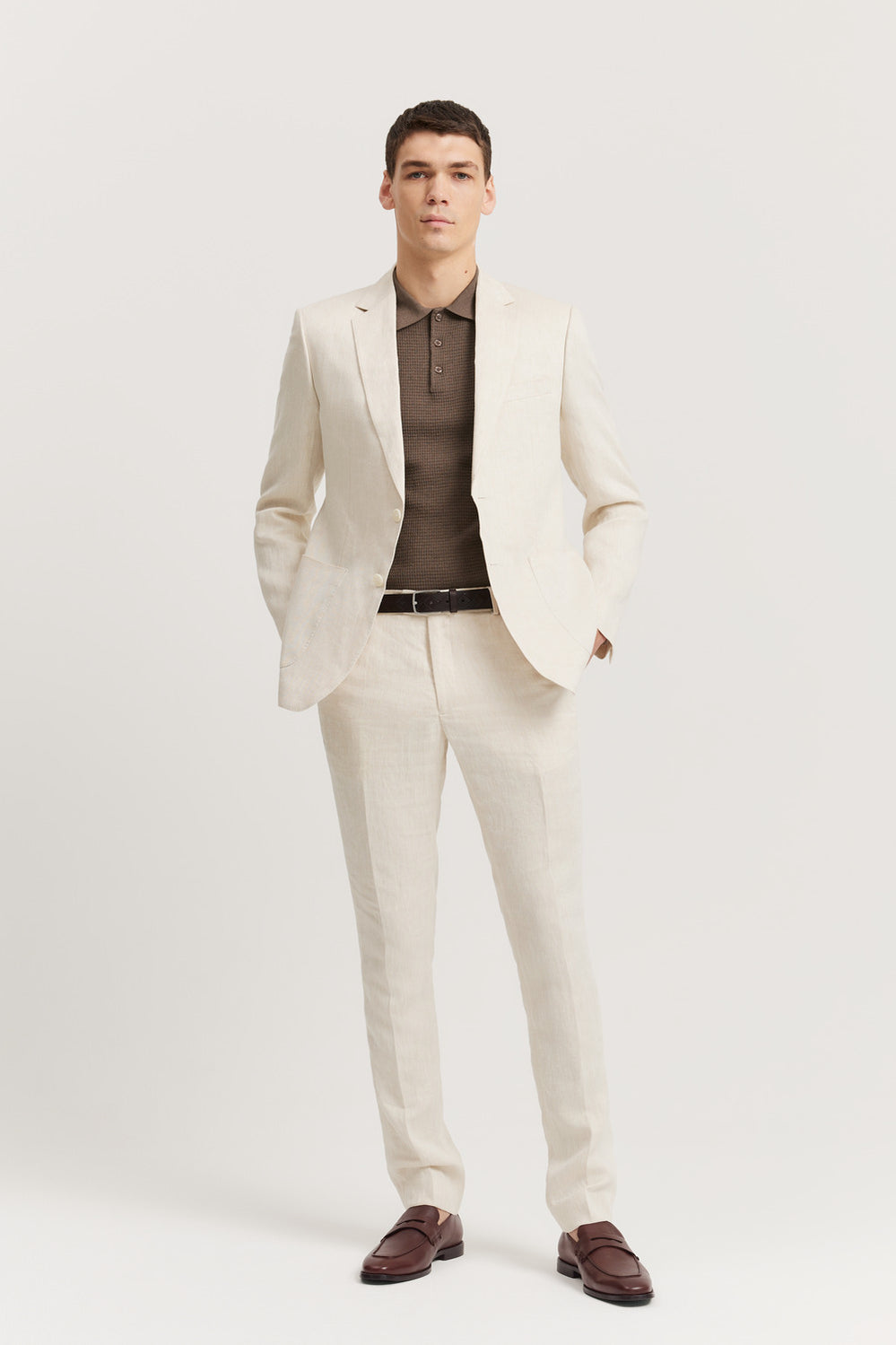 Regular Fit Linen Jacket