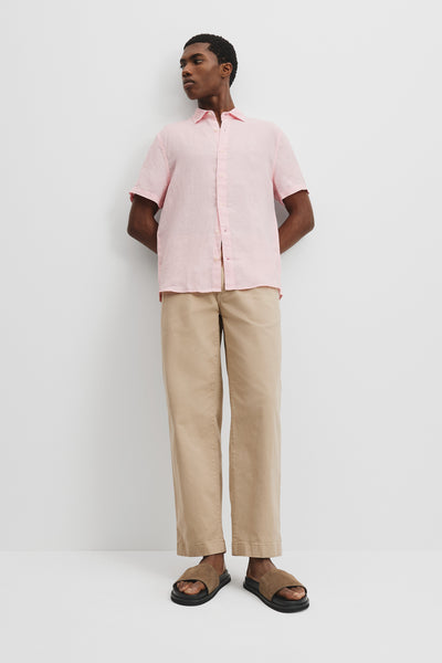 Organically Grown Linen Regular Fit Short Sleeve Shirt