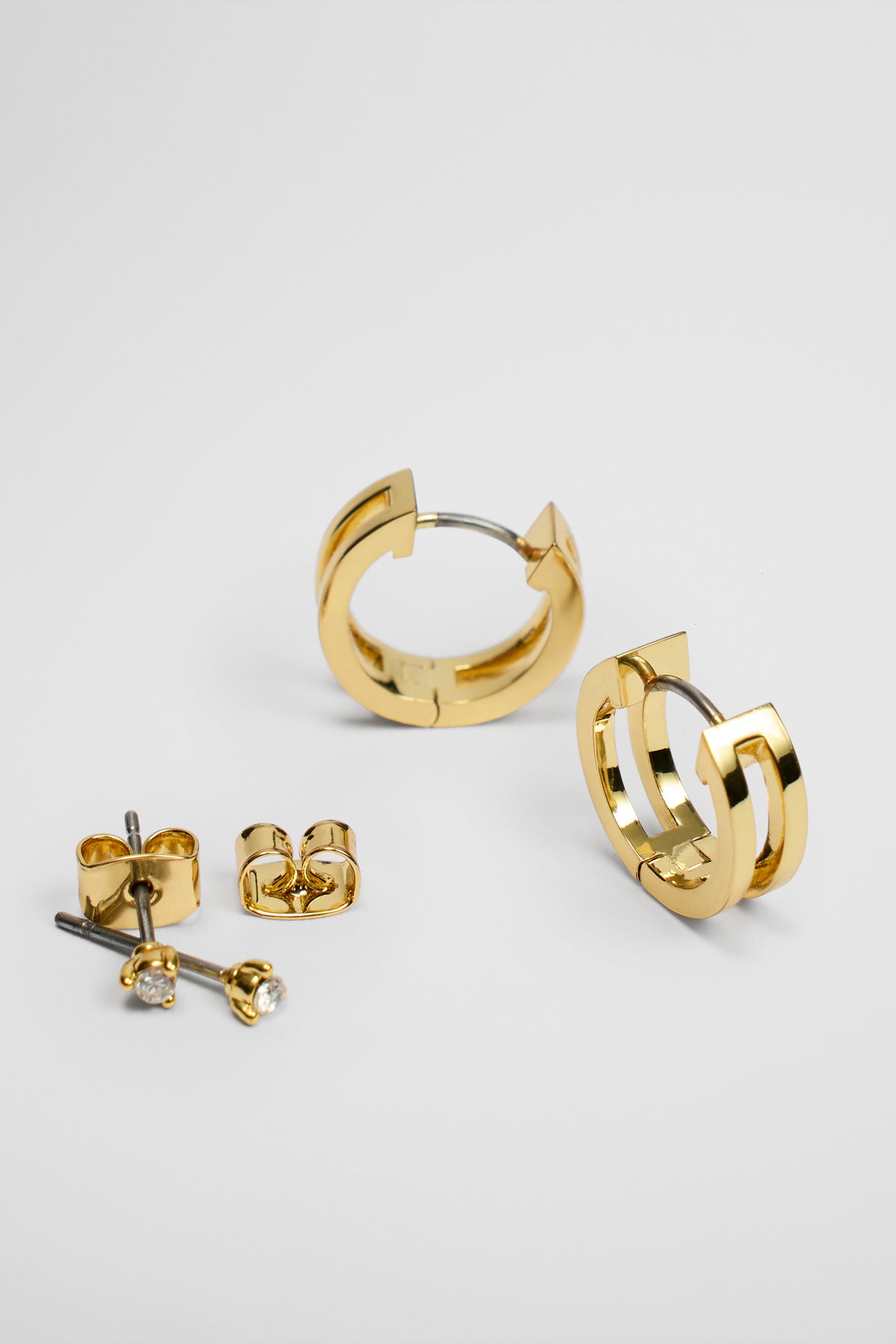 Double Hoop Stud Earring Pack Of 2