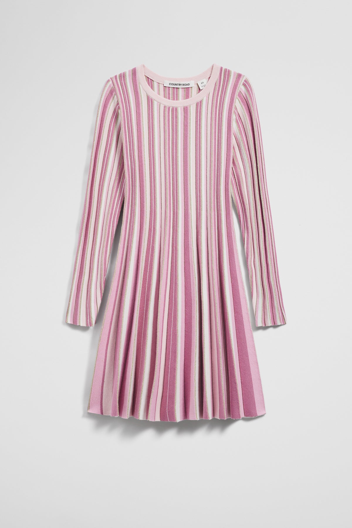 Metallic Long Sleeve Knit Dress