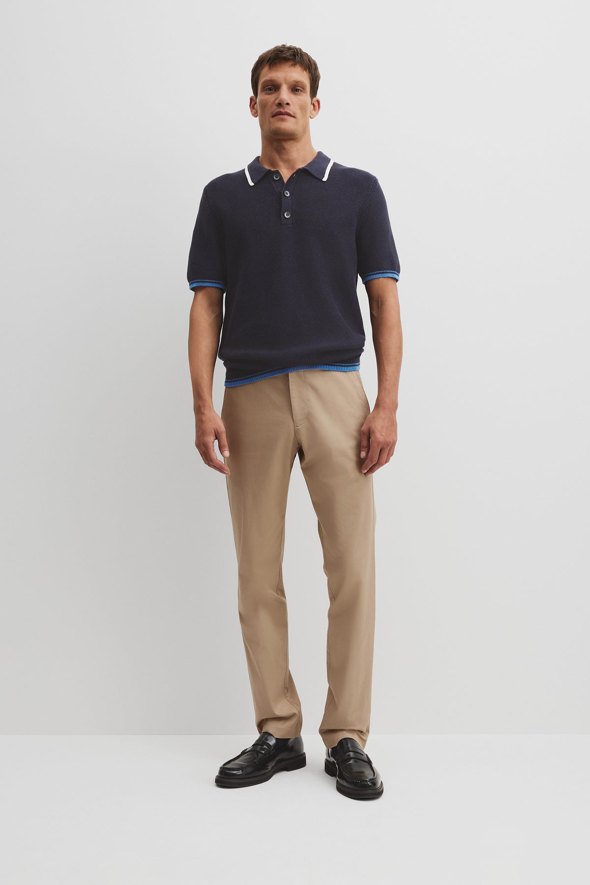 Cotton Linen Tipped Textured Polo