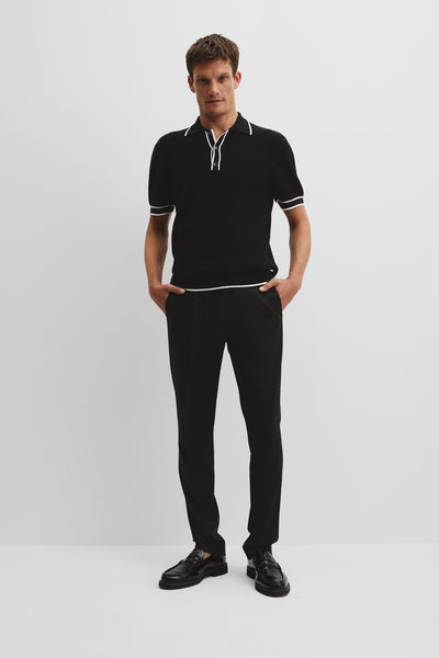 Cotton Blend Tipped Knit Polo