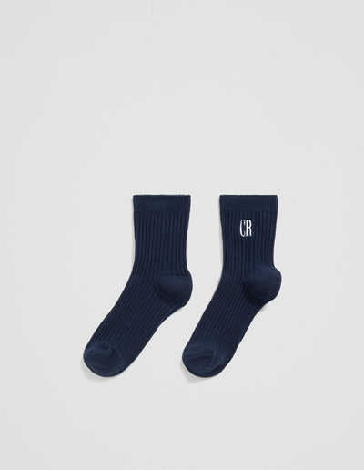 Rib Quarter Crew Sock