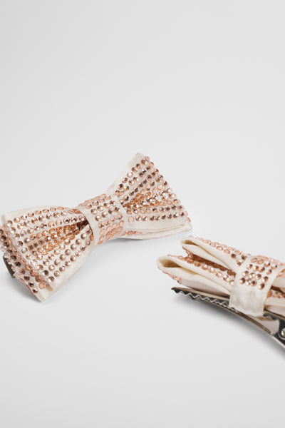 Crystal Bow Clips Pack Of 2