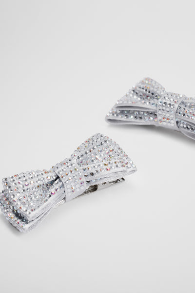 Crystal Bow Clips Pack Of 2