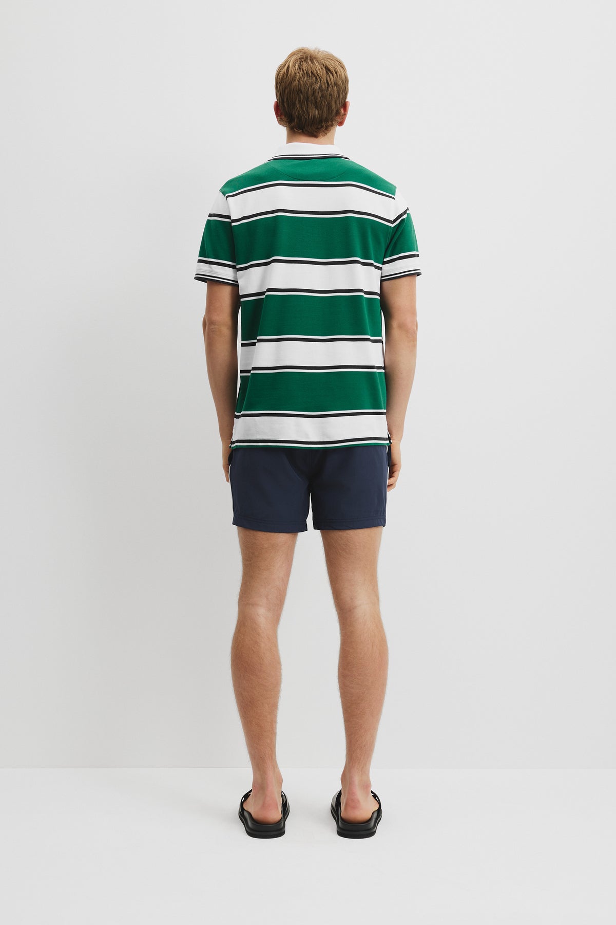 Australian Cotton Cr Logo Stripe Pique Polo