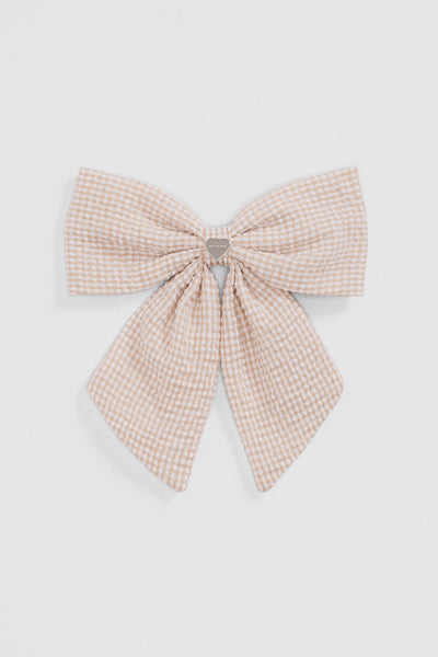 Large Gingham Bow Clip